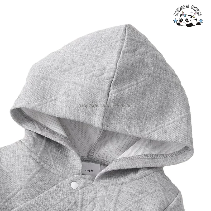 LEZONKIDS - Customizable New Arrival Long Sleeve Hoodies and Pants Kids Jacquard Clothing Sets for Children Girls Body Suit